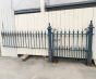 Ornate cast iron ped gate and posts with matching railing