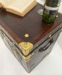 Restored antique leather Royal Marine Corps travel trunk