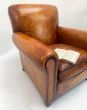 Pair of English leather armchairs 