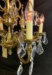 Restored vintage French bronze & crystal chandelier 