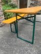 German beer keller table with two benches