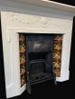 Restored Victorian tiled cast iron parlour fireplace 