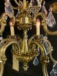 Restored vintage French bronze & crystal chandelier 