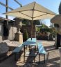 German beer keller table with two benches