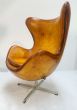 Pair of Iconic restored leather egg chairs