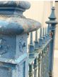 Ornate cast iron ped gate and posts with matching railing