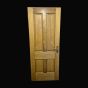 4 Panel Oak Vaneer Door with Brass Handle 