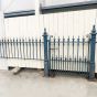 Ornate cast iron ped gate and posts with matching railing