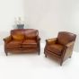 Antique English leather suite