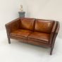 Vintage 2 seater Scandinavian leather settee