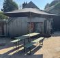 German beer keller table with two benches