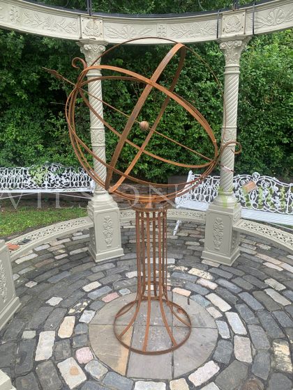 Blacksmith forged Armillary sphere garden sculpture