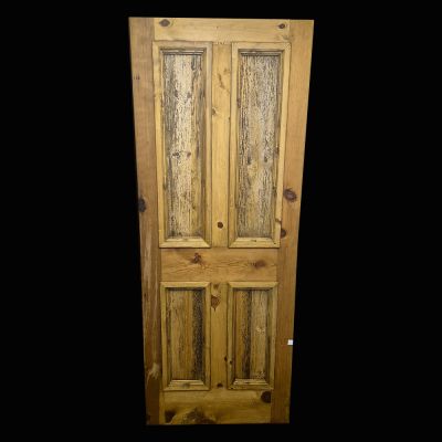 Original 1930’s 3 Panel 1 Stippled Pane, Pine Door