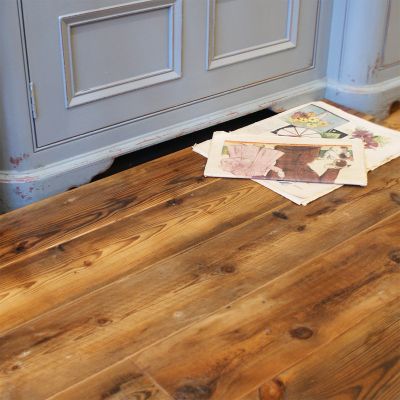 Original salvaged printing works pine flooring 