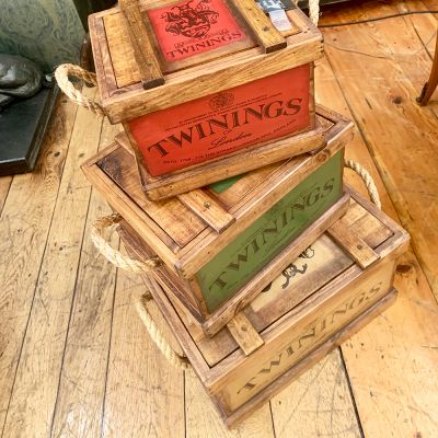 Wooden twining's boxes various sizes