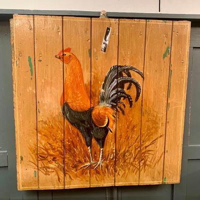 Wooden painted Rooster wall sign