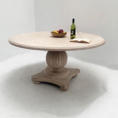 Natural imperial round pedestal dining table