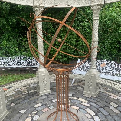 Blacksmith forged Armillary sphere garden sculpture