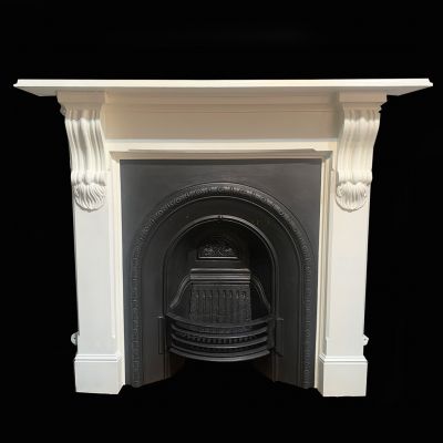 Stylish original Victorian cast iron fireplace 