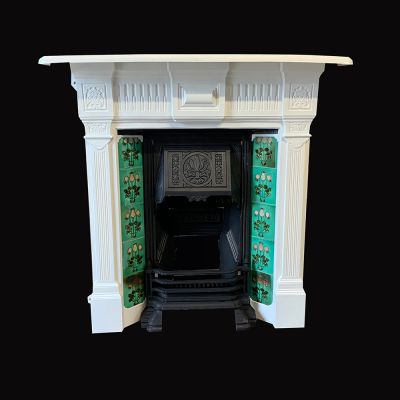 Splendid Victorian tiled cast iron fireplace 