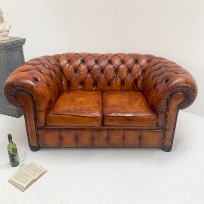 Restored vintage 2 seater button back settee