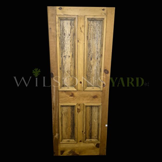 Original 1930’s 3 Panel 1 Stippled Pane, Pine Door