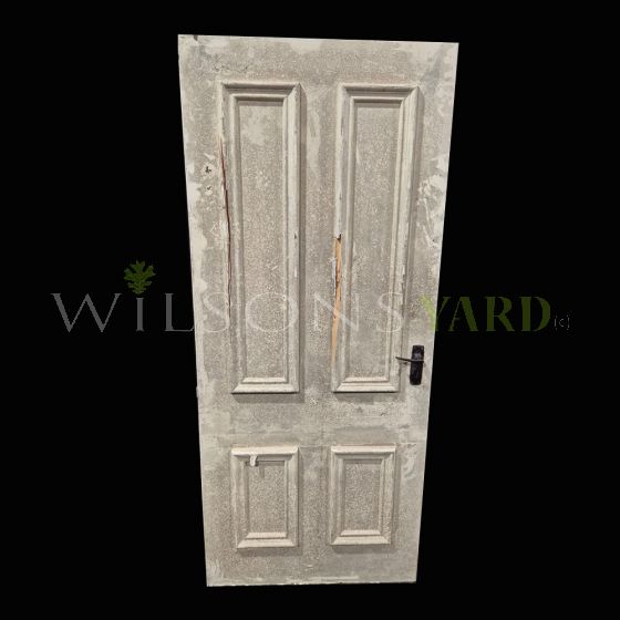 4 Panel Hardwood Door with Pine Mould (Damaged as seen in photo)