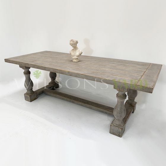 Reclaimed grey distressed dining table