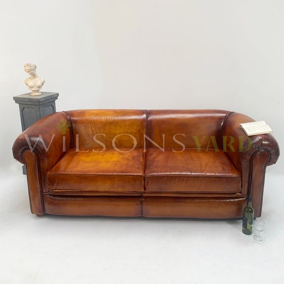 Restored vintage English 3 seater settee