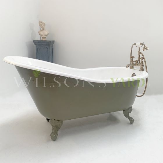 Vintage cast iron single ended slipper bath 