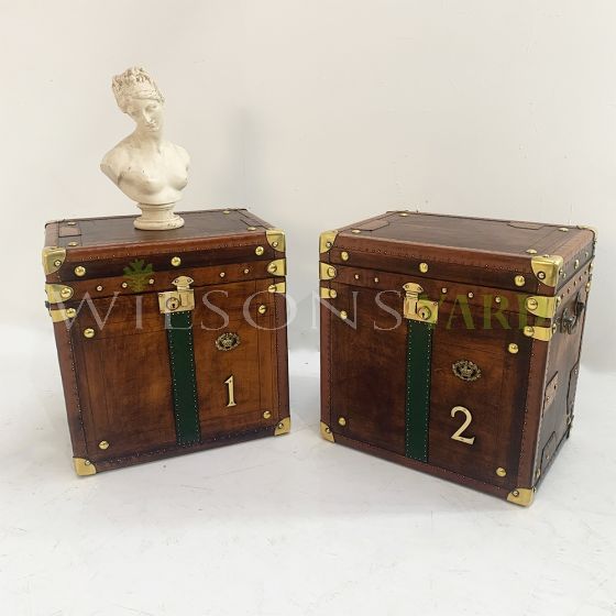 Superb pair of fully restored miltary trunks