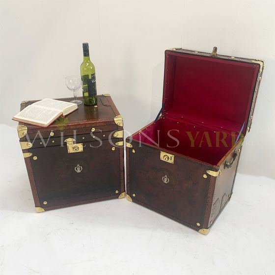 Splendid pair of fully restored Military travel trunks